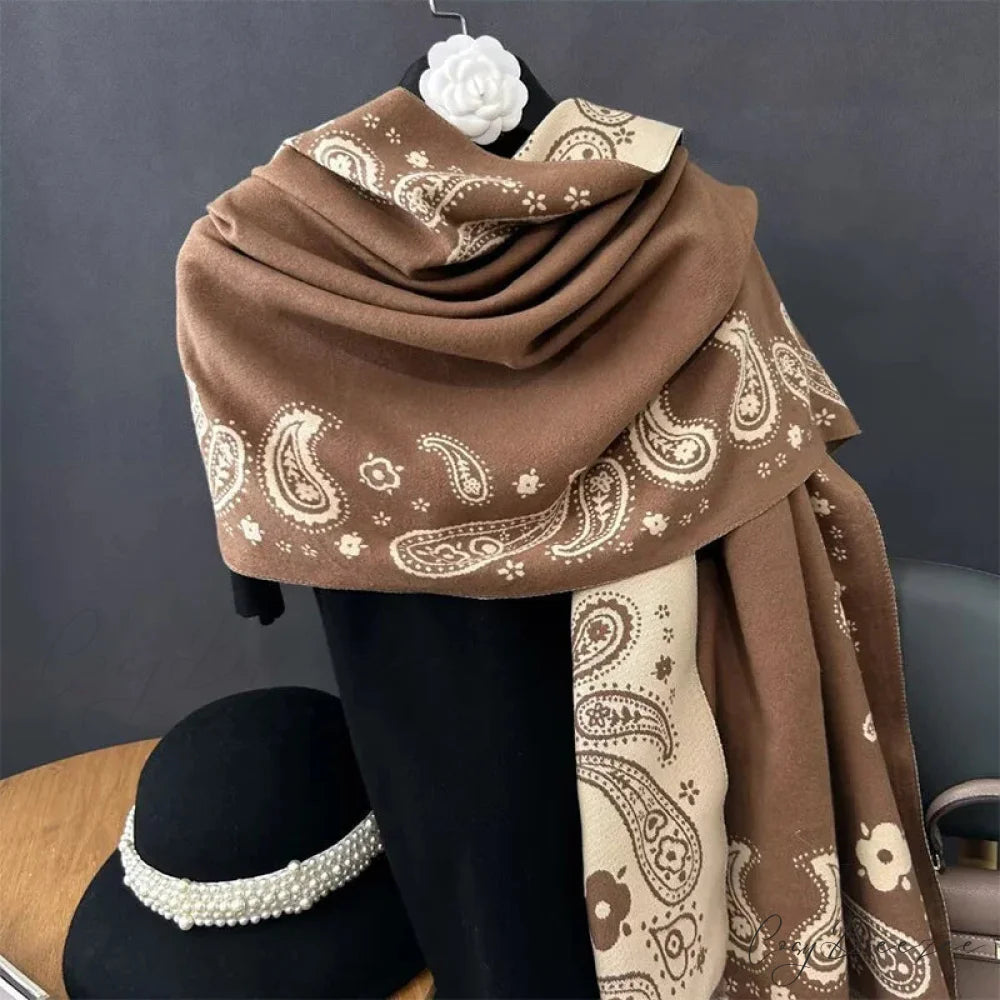 2024 New Year’s Red Cashmere Scarf coffee scarf-241228