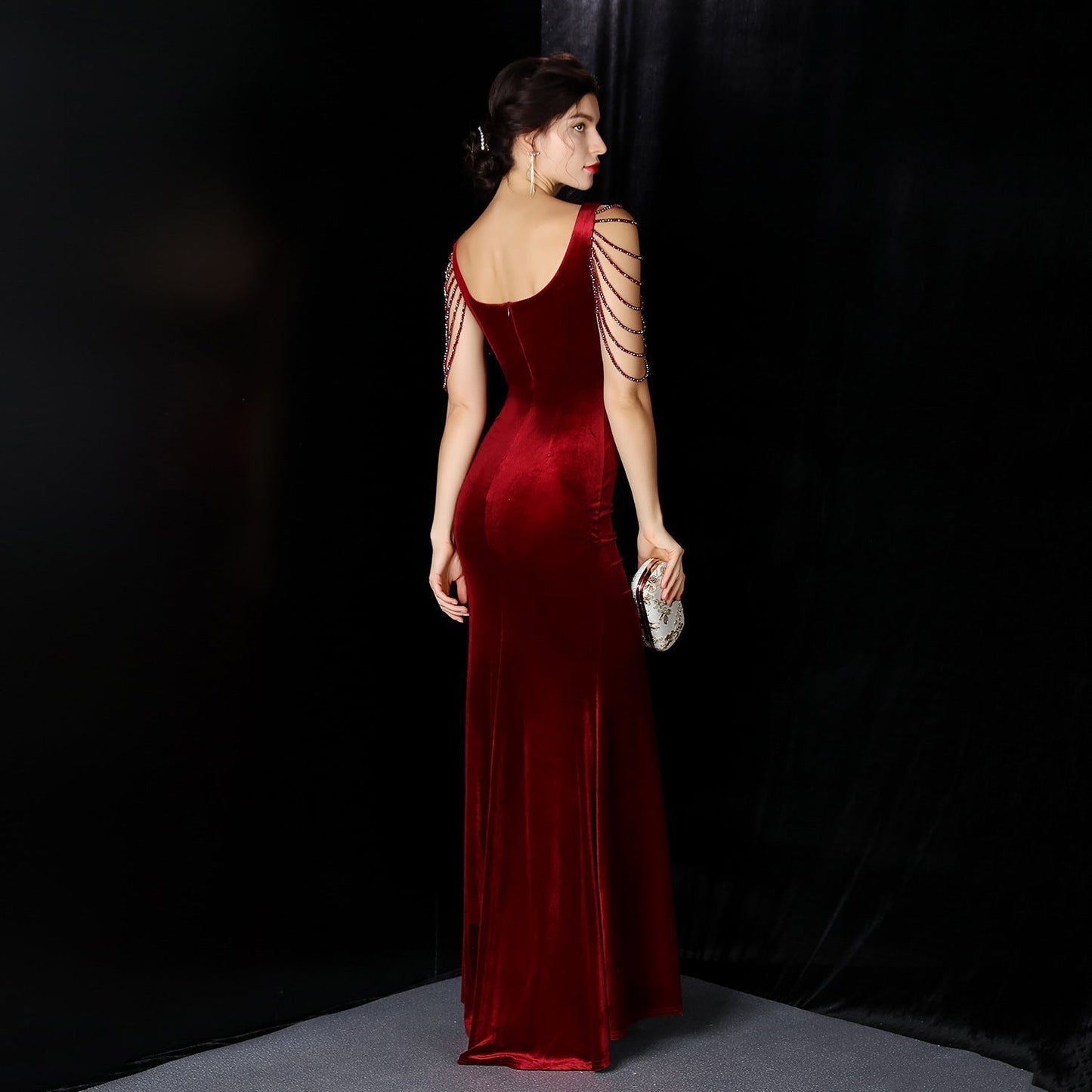 Avery Good Quality Charming Velvet Formal Dress