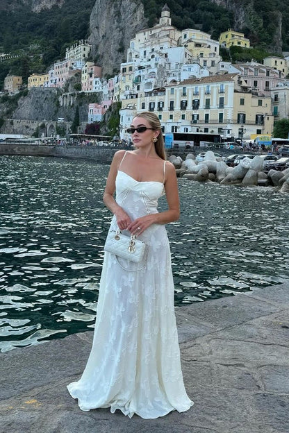Elegant White Maxi Boho Dress