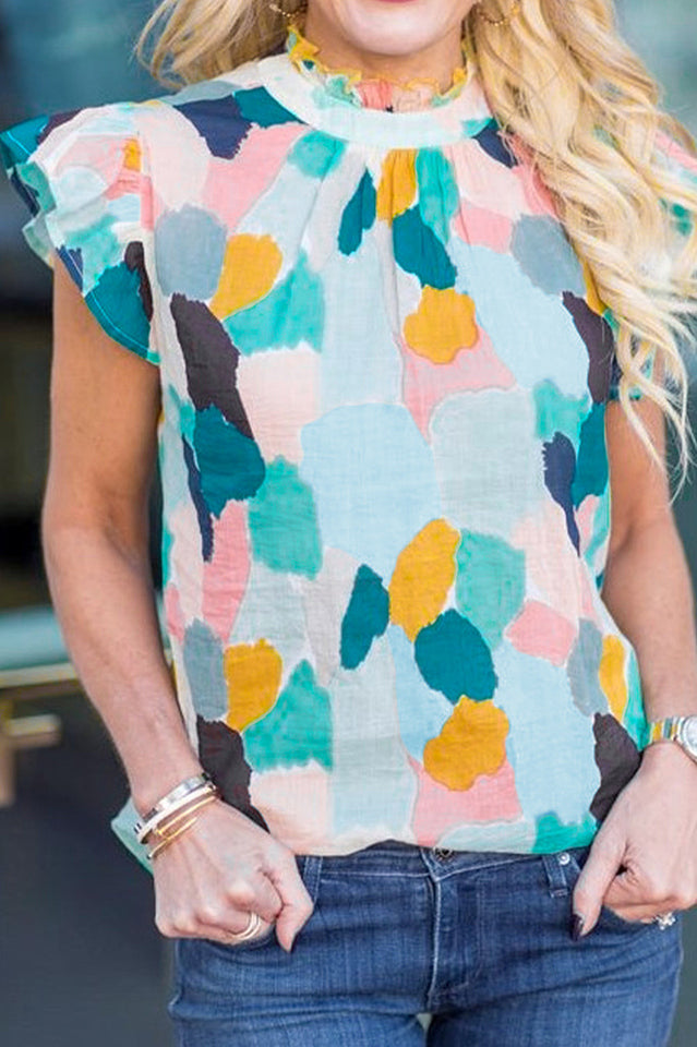 Abstract Elegant Print Top