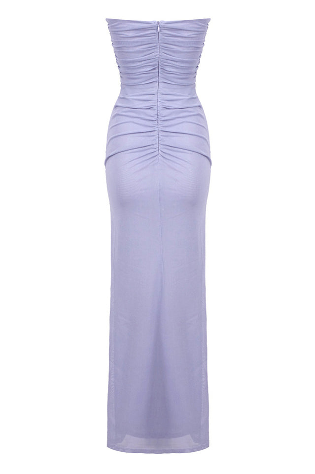 Adela Blue Strapless Charming Cut Out Dress