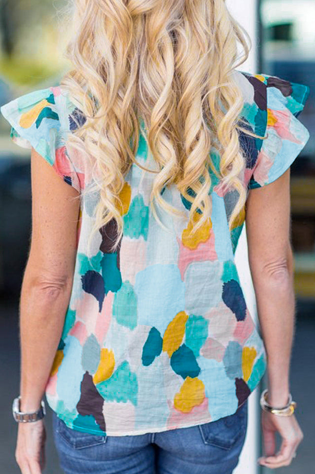 Abstract Elegant Print Top