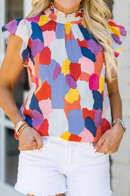 Abstract Elegant Print Top