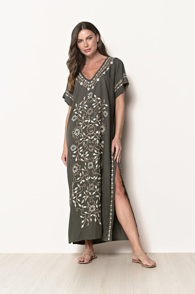 Boho Print Stylish Slit Dress