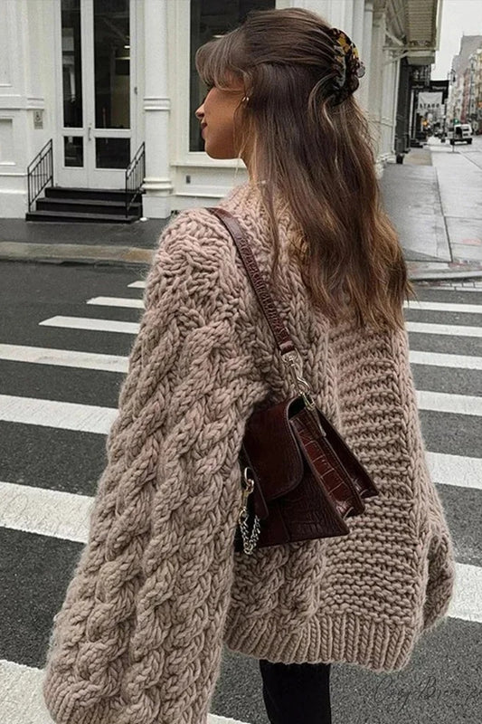 High Neck Wide Long Sleeve Loose Sweater