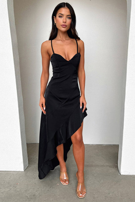 Backless Split Cami Maxi Party Dress