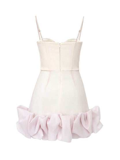 Draped Ruffle Stylish Mini Bustier Dress