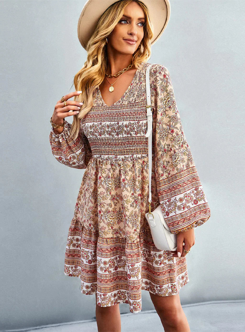 Bohemian Design Arm Long Dress