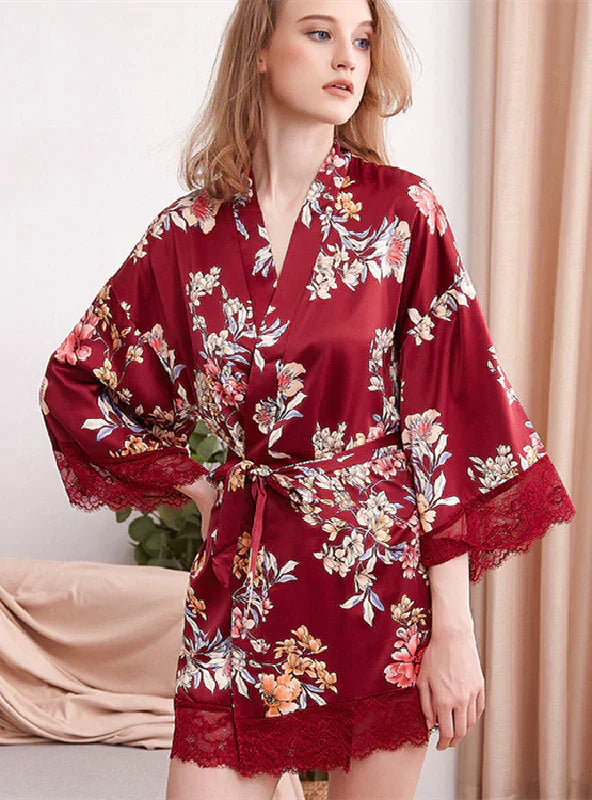 Silk Printed Bathrobe