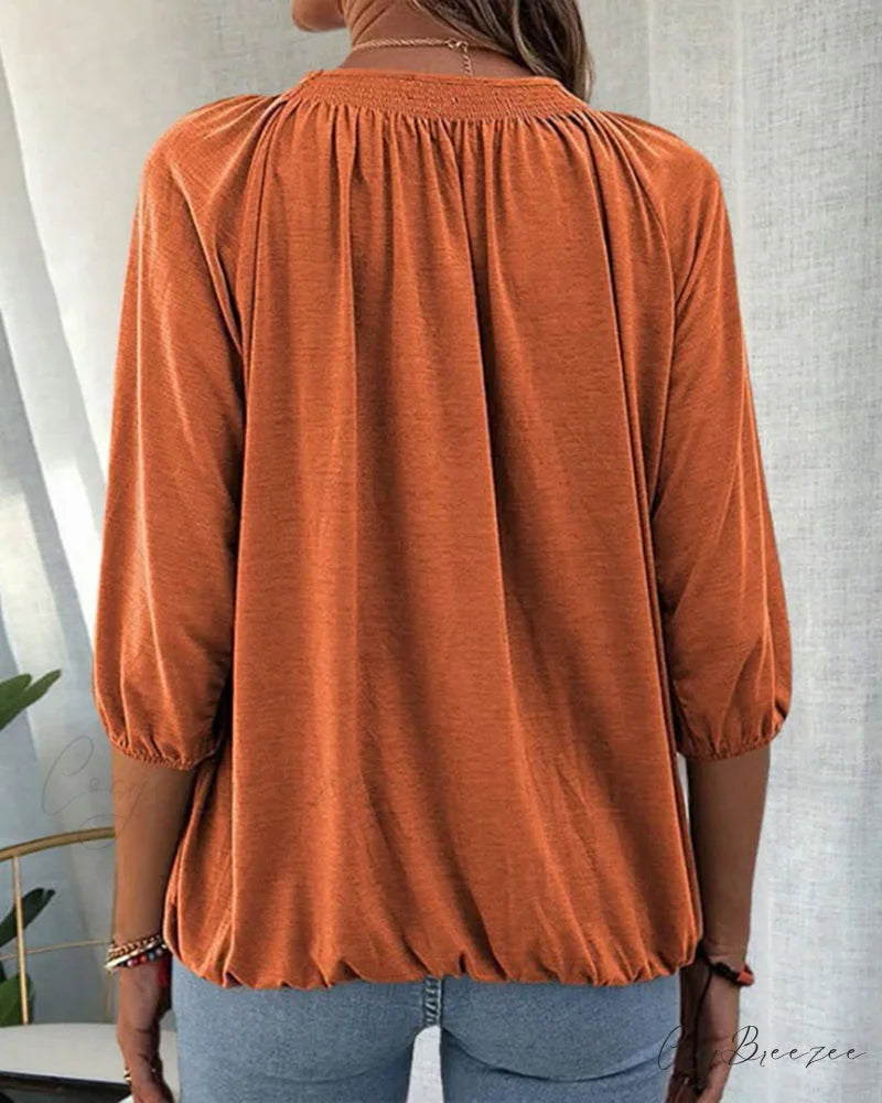 3/4 Arm Crew Neck T-Shirt