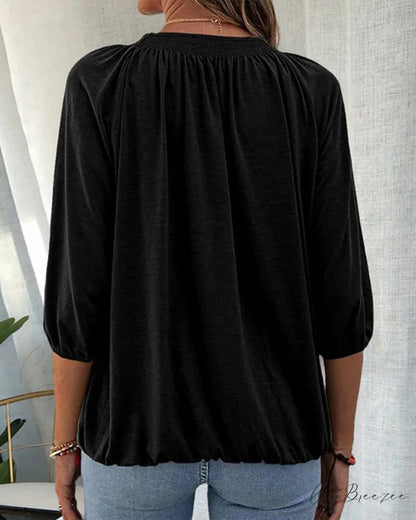 3/4 Arm Crew Neck T-Shirt