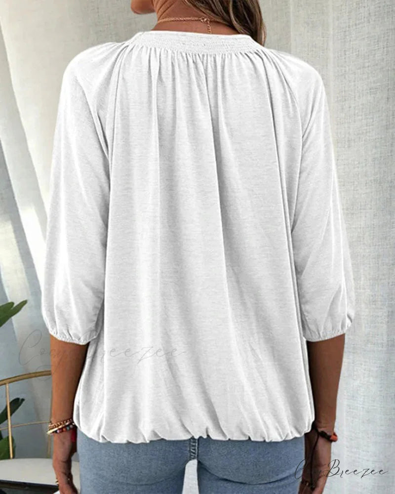 3/4 Arm Crew Neck T-Shirt