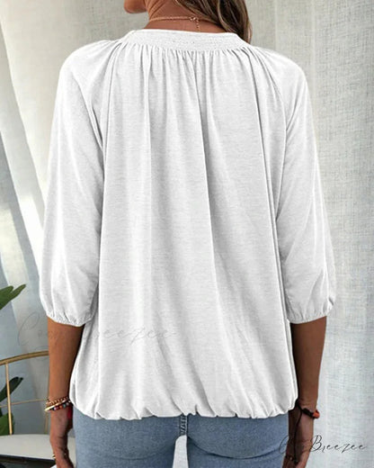 3/4 Arm Crew Neck T-Shirt