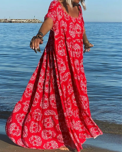 Skull Print Maxi Dress