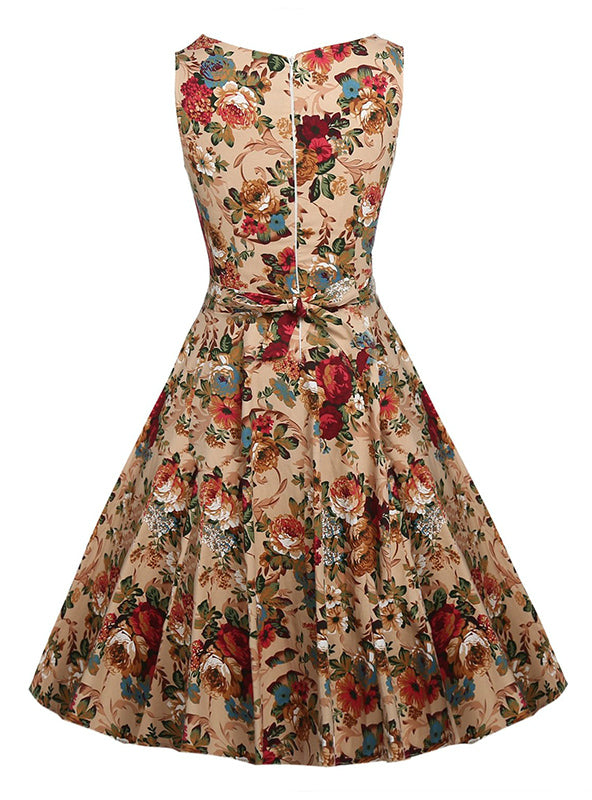 Rockabilly Party Elegant Gown Vintage - with Belt Dresses