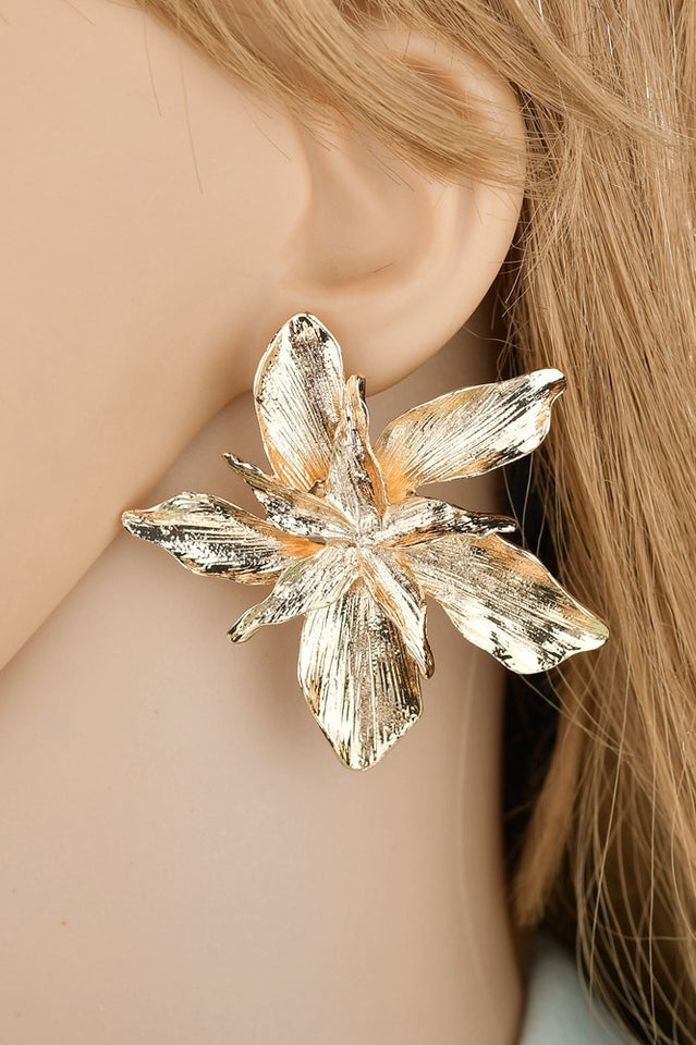 Big Flower Stylish Drop Dangle Earrings