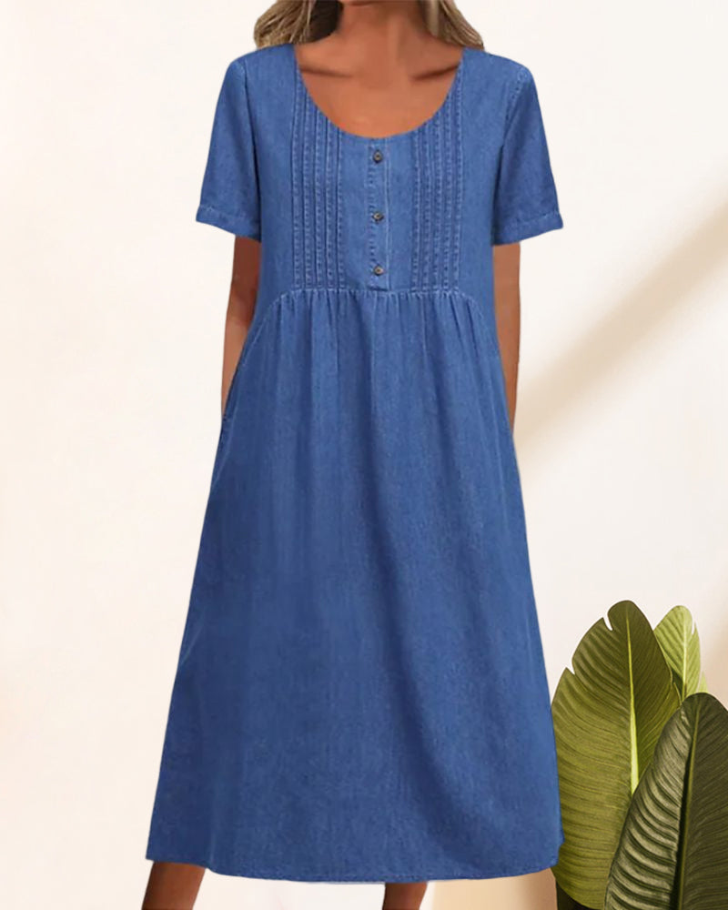 Short Sleeve Denim Dress