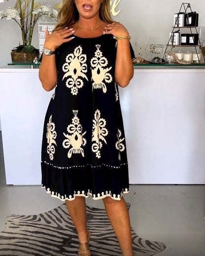 Round Neck Dress with Print