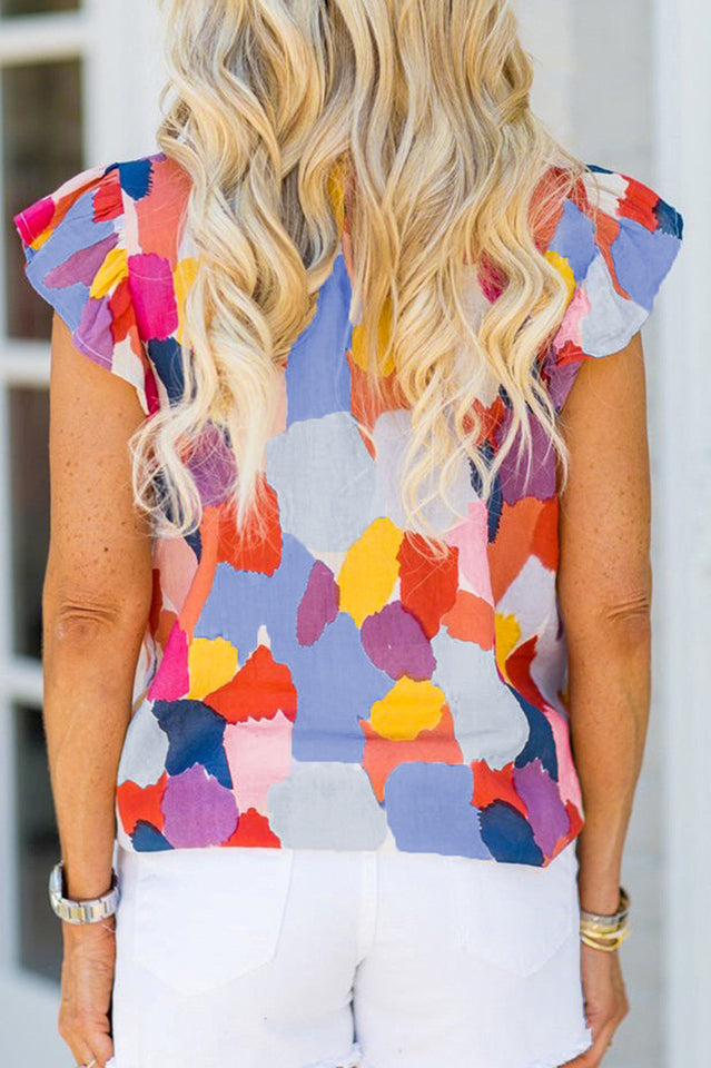 Abstract Elegant Print Top