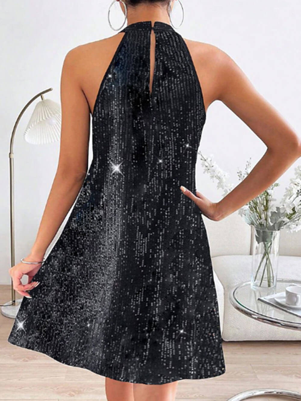 Glitter Elegant Halterneck Dress