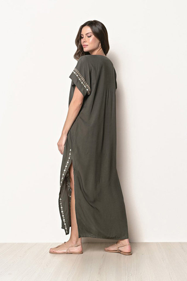 Boho Print Stylish Slit Dress