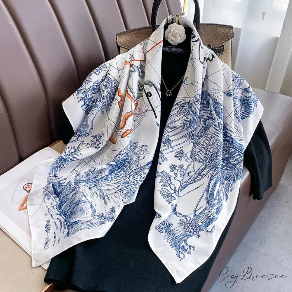 30 Colors Twill Silk Hijab Scarf Color23 / One Size scarf-241228