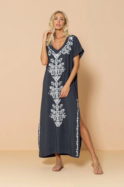 Boho Print Stylish Slit Dress