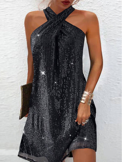 Glitter Elegant Halterneck Dress