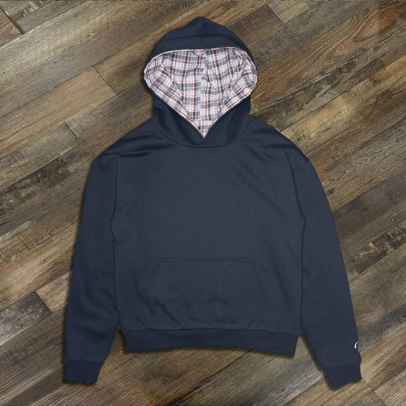 Street Style Reversible Plaid Hoodie