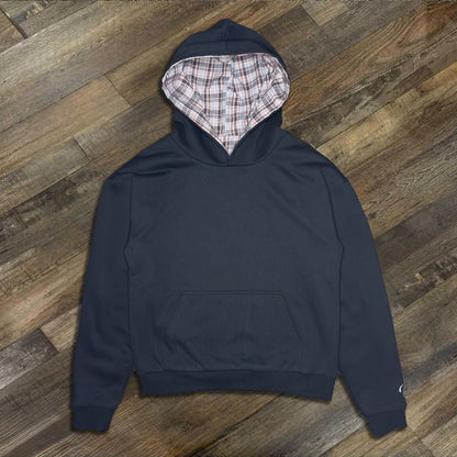 Street Style Reversible Plaid Hoodie