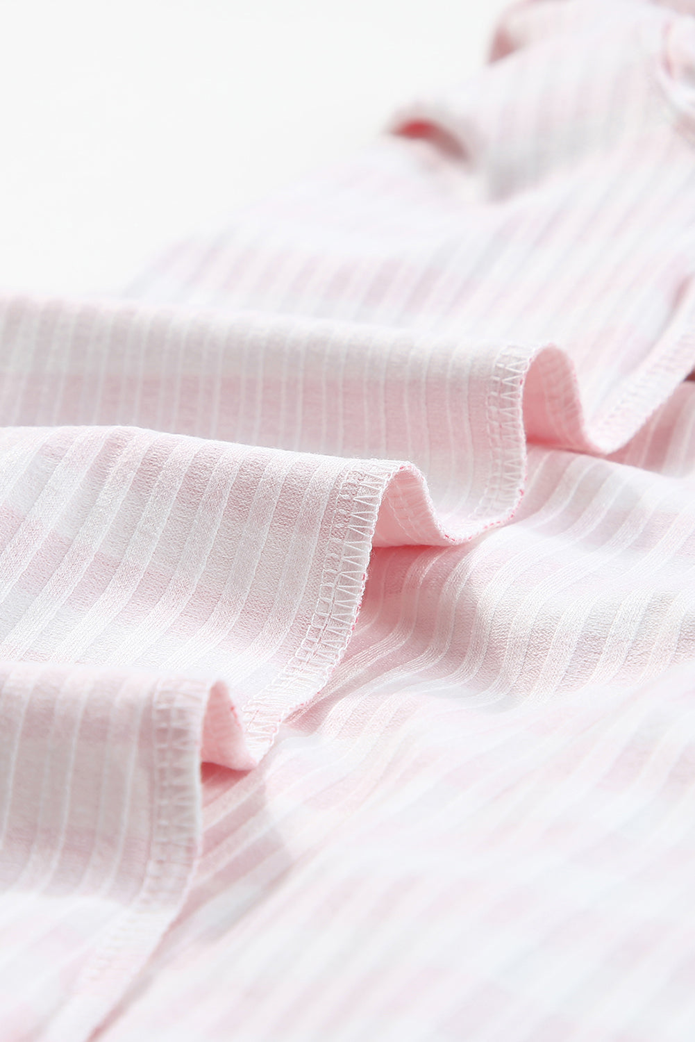 Arm Design Long Textured Pink Knit Striped Tee