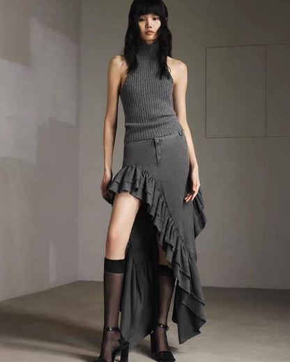 ASYMMETRICAL HALF SKIRT