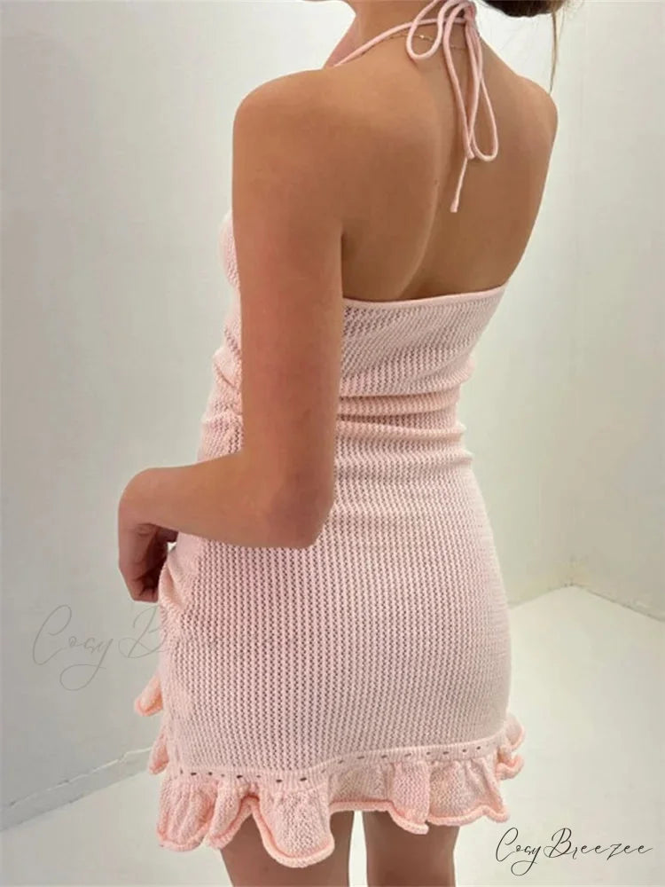 3D Floral Hollow-Out Mini Dress minidress-250223