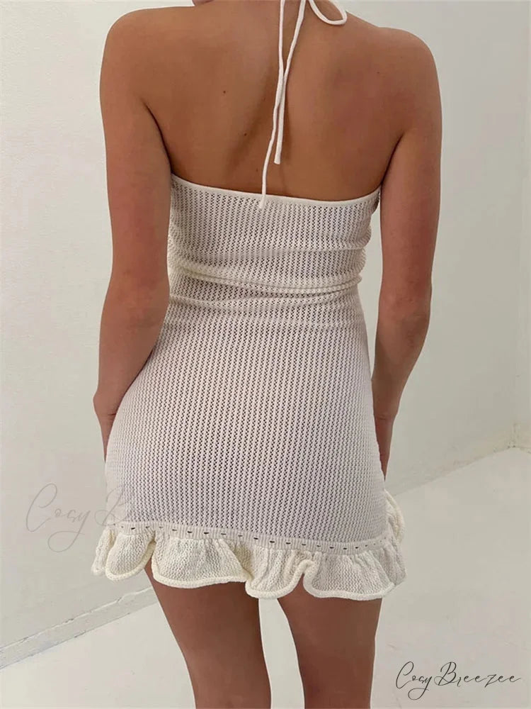 3D Floral Hollow-Out Mini Dress minidress-250223