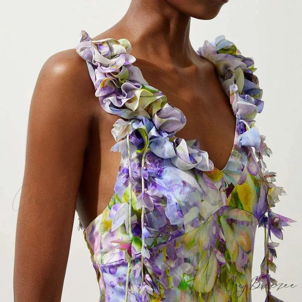 3D Flower Tassel Swimsuit onepiece-250223