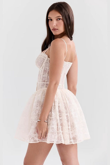 Lace Cami Backless Slimming Mini Party Dress