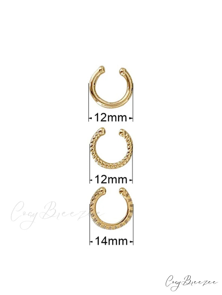 3pcs/set Fashion Zinc Alloy Textured Earrings