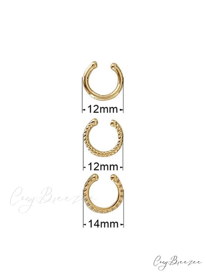 3pcs/set Fashion Zinc Alloy Textured Earrings