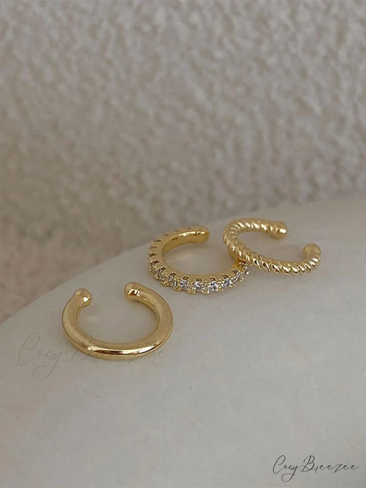 3pcs/set Fashion Zinc Alloy Textured Earrings