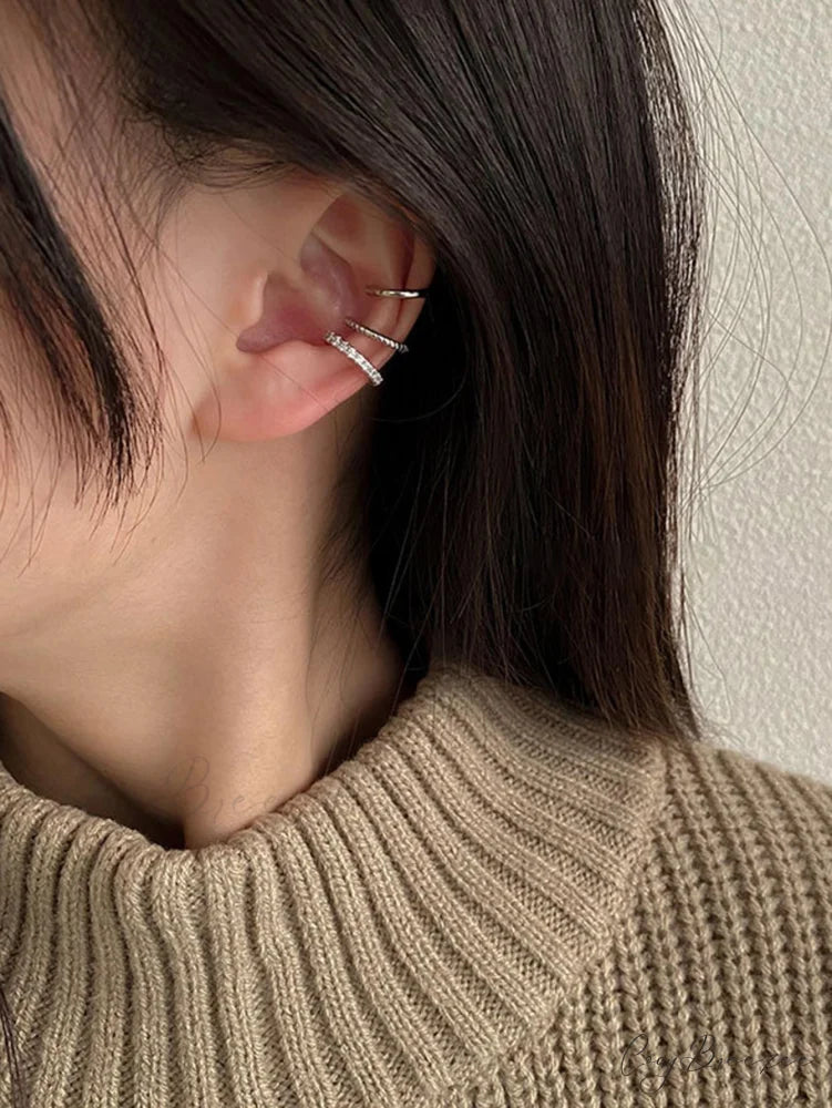 3pcs/set Fashion Zinc Alloy Textured Earrings Antique Silver / one-size