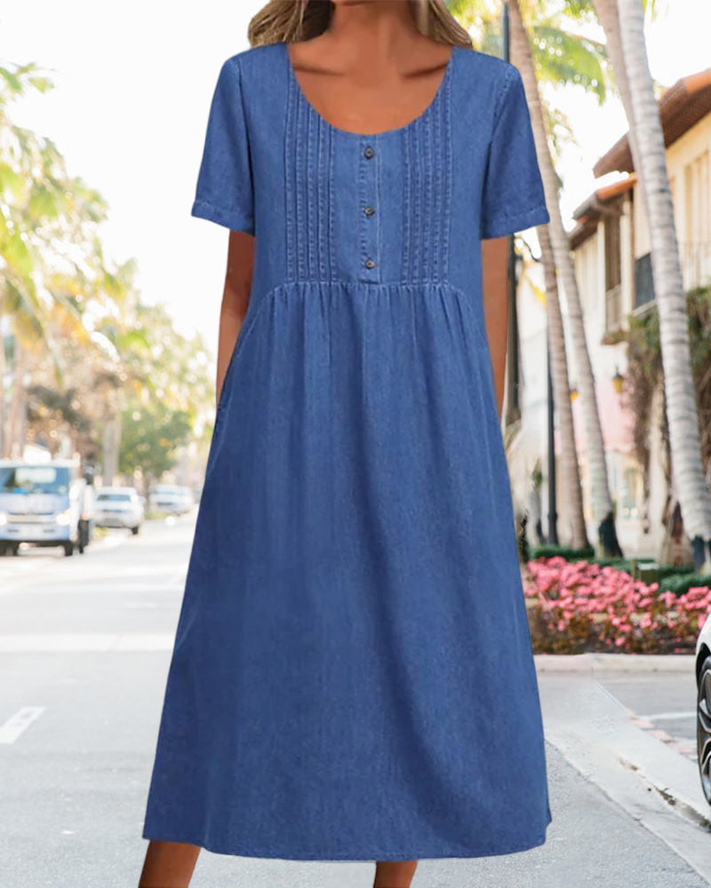 Short Sleeve Denim Dress