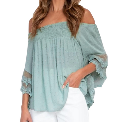 Solid Oversize Backless Irregular Blouse Brief Off Arm Hipster Tassel Tops Shoulder Shirt