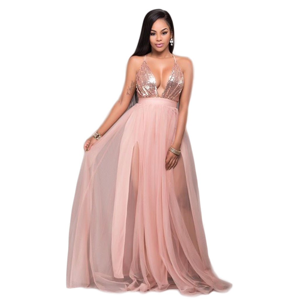 Saylor Formal Double Charming Slit Tulle Dress