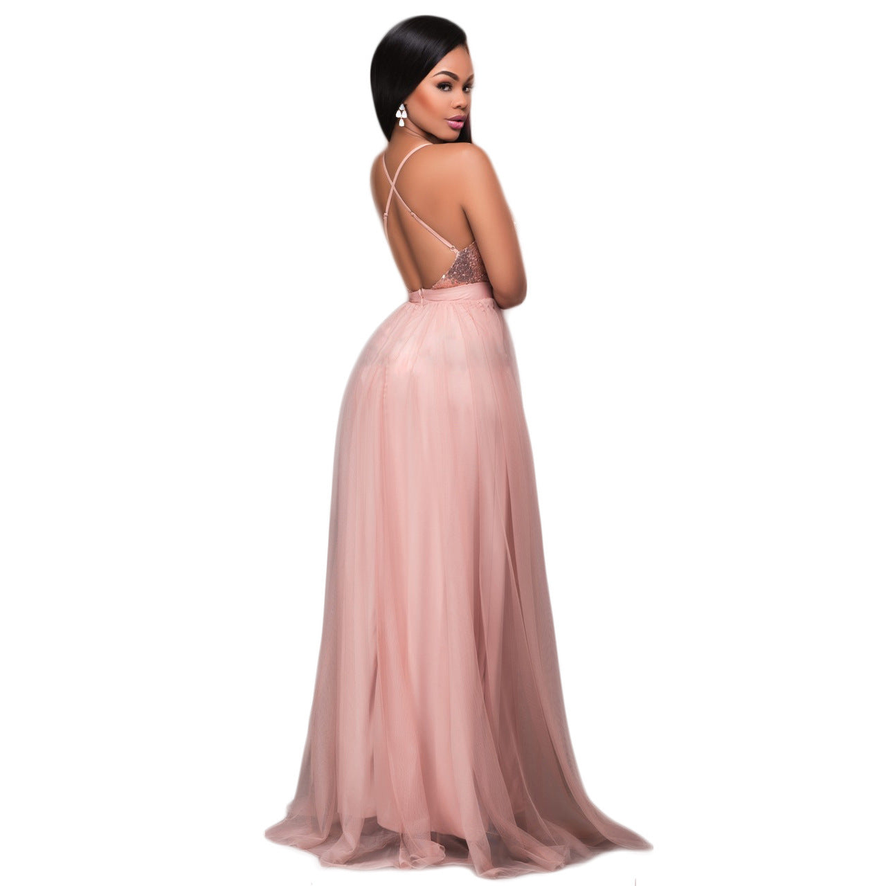 Saylor Formal Double Charming Slit Tulle Dress