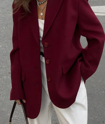 Red Lapel Full Sleeve Suit Coat