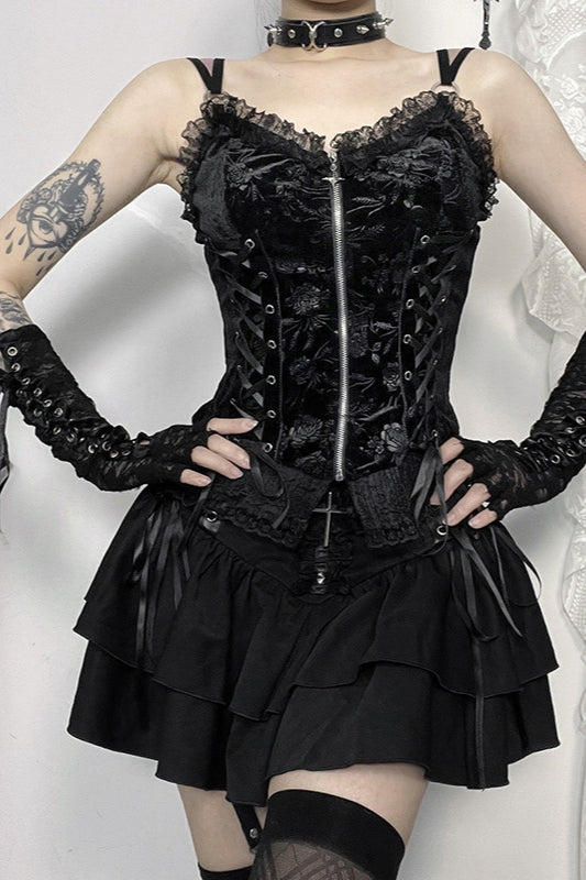 Gothic Cross Charm Mini Skirt