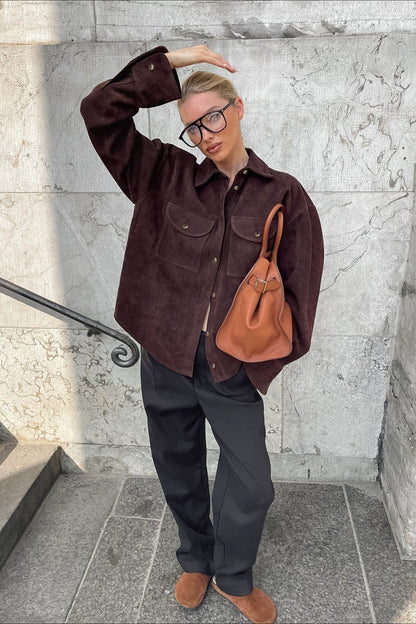Vintage Loose Fit Suede Jacket