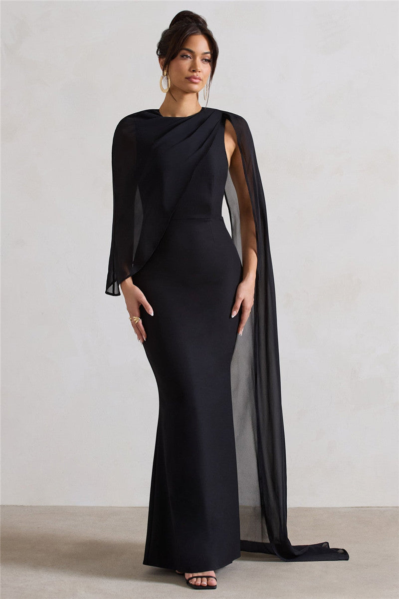 Brandi Cloak Sleeves Maxi Dress