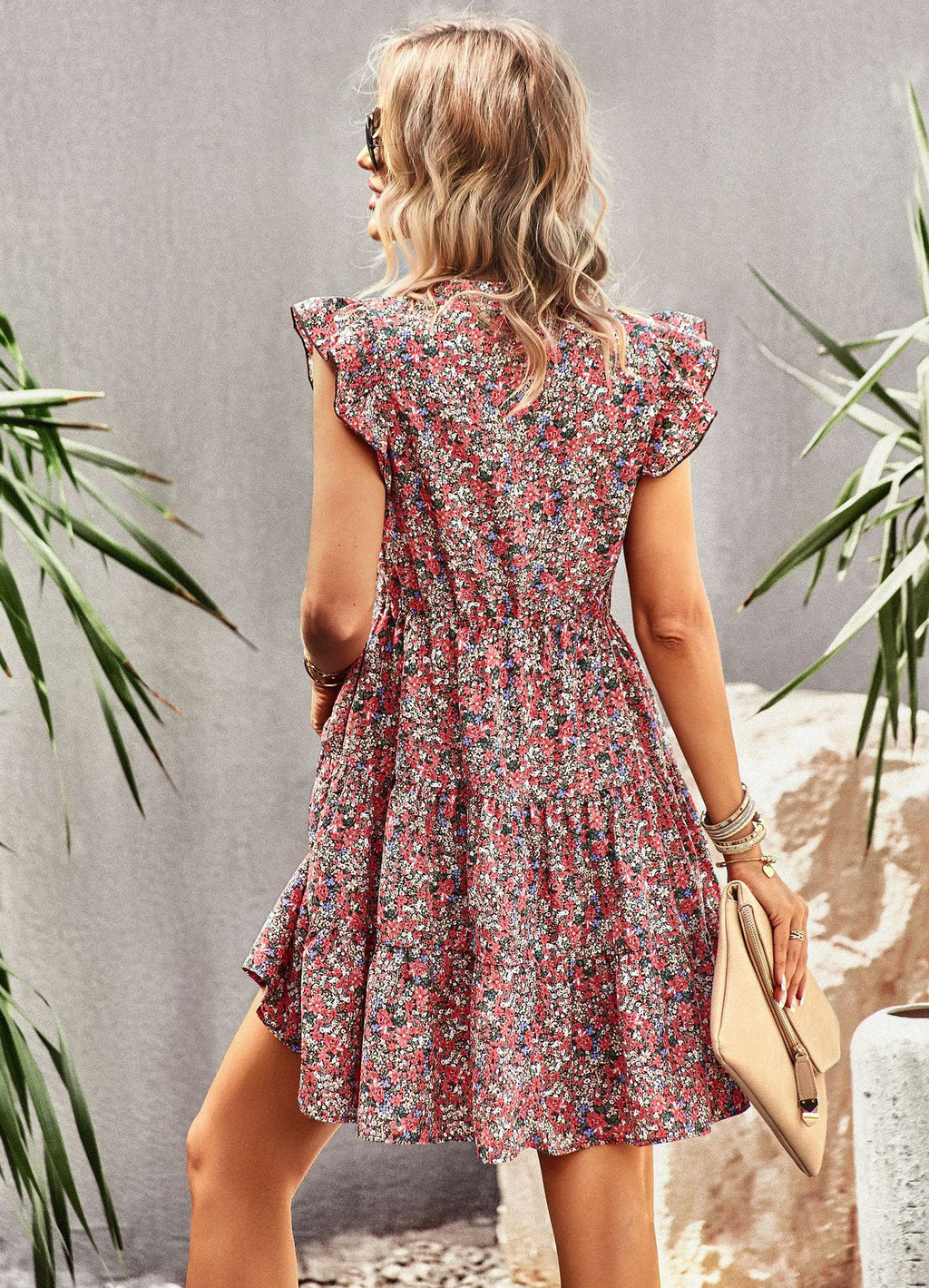 WOMEN HOLIDAY PRINT DRESS