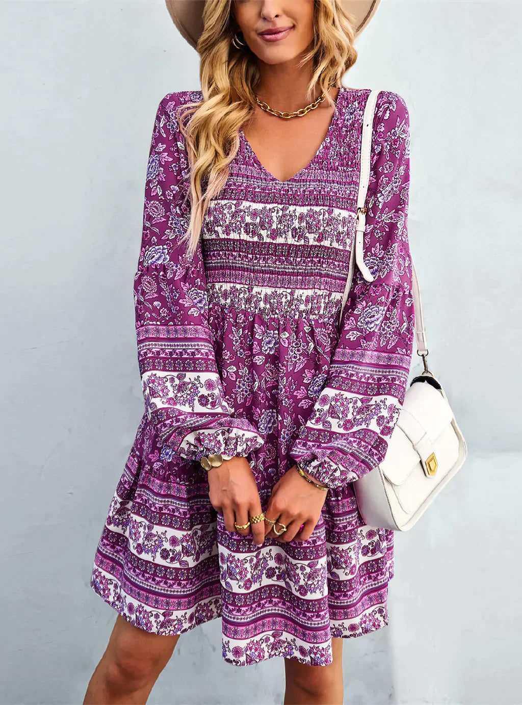 Bohemian Design Arm Long Dress